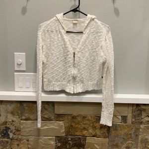Roxy size medium zip up sweater hoodie in cream